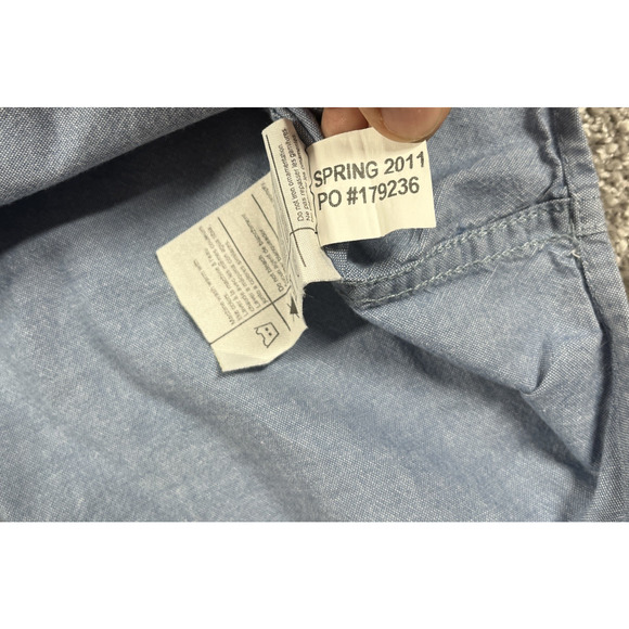 Carhartt Button Down Shirt Mens Extra Large Cotton Short Sleeve Blue - Picture 5 of 11